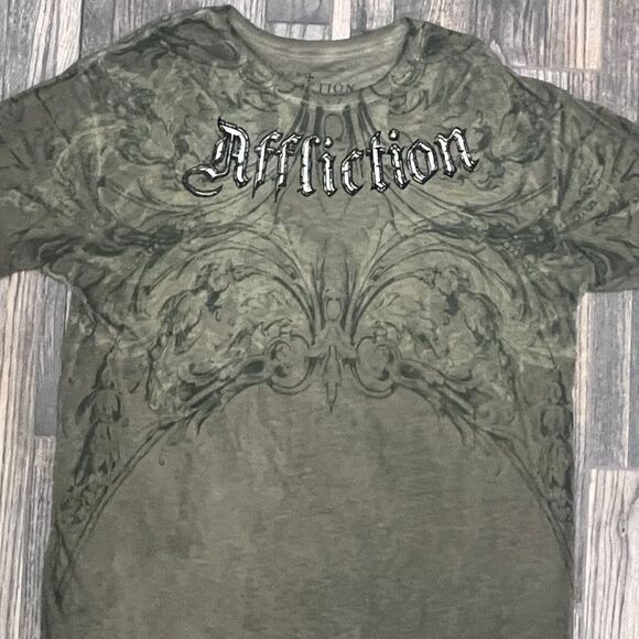 🔥☠️ Y2K AFFLICTION Los Angeles all over print Graphic Tee Men’s 2XL - PERFECT - Picture 1 of 13
